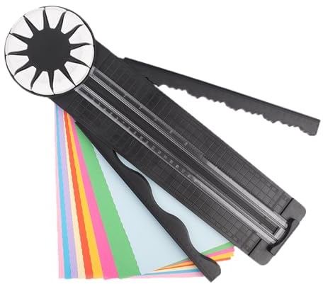 Papierschneider, 12-in-1 Schneidemaschine Papier, Papierschneidegerät Tragbare, Papierschneider Dekorativer Rand, Seitenlineal Für Scrapbooking, Bastelpapier, Karton (B)