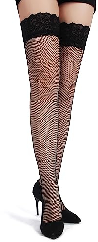 ohmydear Bas Porte-Jarretelles Femme Sexy Dentelle Résille
