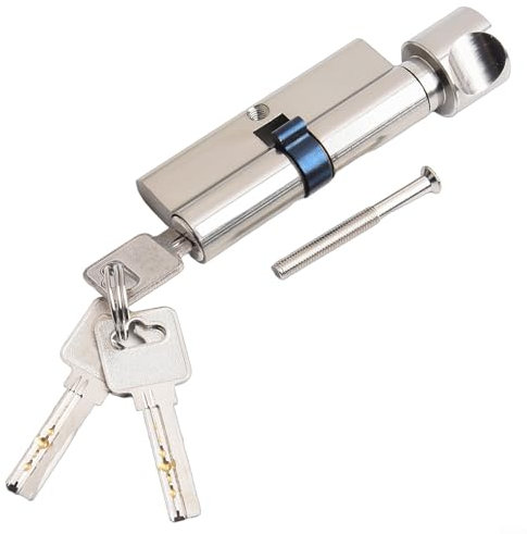 Sleek Design 70mm Aluminum Lock Knob Cylinder Secure your Doors 3 Keys (Nickel)