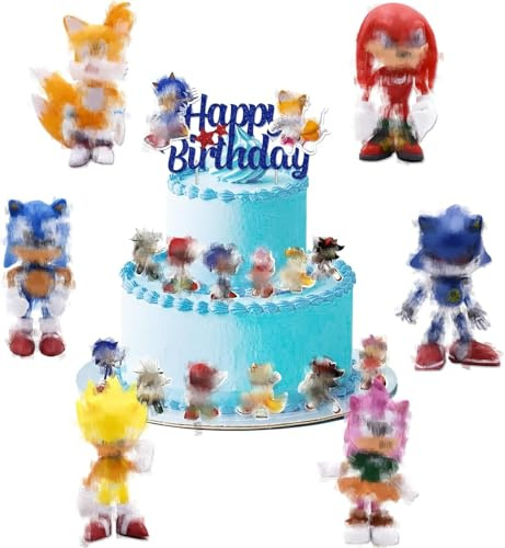 13 Stück Cartoon Tortendeko mit 6 Cartoon Figuren Set, Happy Birthday Kuchen Deko Happy Birthday Cake Topper Geburtstag Tortendeko Deko Geburtstagsfeier Party Mädchen Jungen Kinder Geburstagstorte