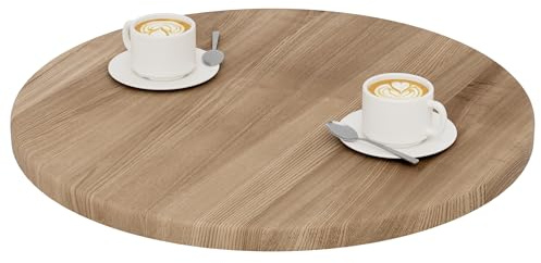 LAMO Manufaktur Tischplatte rund 60 cm aus Naturholz | Holzplatte für Couchtisch, Stehtisch, Bartisch | Stärke: 28 mm | Farbe: Nussbaum