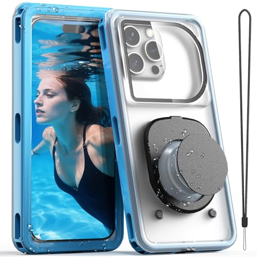 Waterproof Phone Pouch IPX8 100ft/30M, Waterproof Phone Case fits for iPhone 11-17 /Pro Max,Sam S24 (Up to 6.9), Drop-Proof & HD Touchscreen Water Proof Phone Case for Swimming,Snorkeling (Blue)