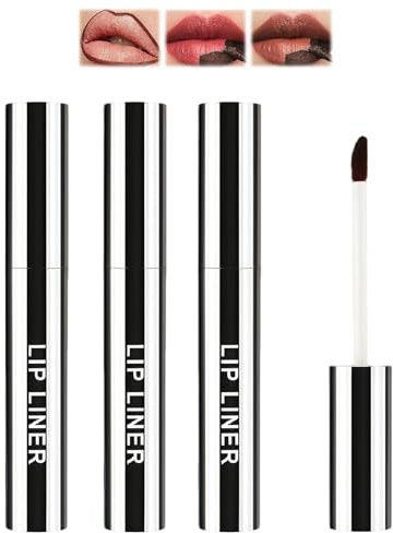 3 Peel Off Lip Liner Stain,Lip Stain Peel Off,Lápiz de contorno de labios extraíble,Tinte Nude de Larga Duración