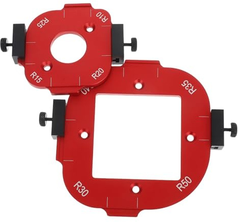 SOFXnng 2Pcs Woodworking Round Corner Punch Templates Fillet Mold Carpenter Tools Hole Router Angle Positioning Circle Stencil for Curved Cutting