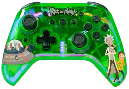 Blade - Mando Inalámbrico Rick and Morty™ Oficial,Pro Controller Compatible con Switch 2 PC, Android, Bluetooth Baja Latencia, LED RGB, Gran Autonomía