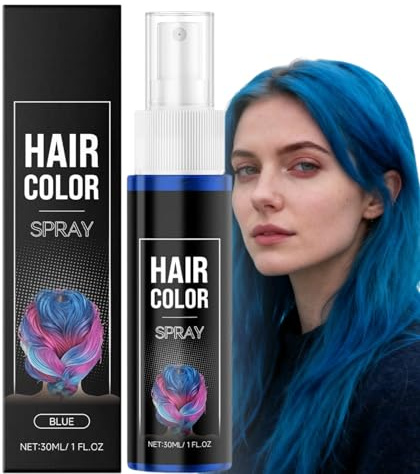 Blue Hair Dye,Temporary Hair Colour Spray,Washable Hair Dye Spray for Kids & Adults,Temporary Coloured Wax Instant Styling for Parties, Cosplay, Prom,Christmas Easy to Color