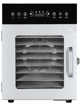 Deshidratador Comercial de Alimentos de Acero Inoxidable de 800 W con 10 Capas, Control de Temperatura y Temporizador Inteligente.