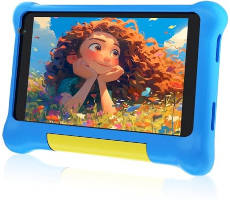 Yicty Tablette pour Enfants 7 Pouces, 32 Go, Android Quad Core, Batterie 2500 mAh, avec étui | Contrôle Parental | Wi-FI | Éducation | Divertissement (Bleu)