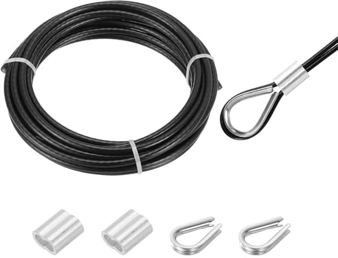 QUARKZMAN Cable De Acero Inoxidable 304 5m 16 Pies Para Barandales Negro