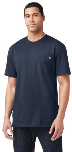 Dickies Mens Heavyweight Crew Neck Short Sleeve Tee Shirt, Dark Navy, Large US