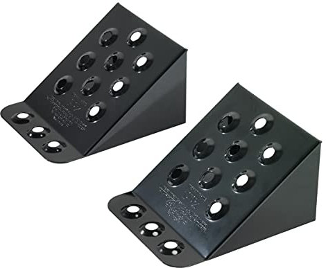 KS TOOLS 160.0381 - Paire de Cales Roues Métallique PL 230 x 220 x 125 mm, Noir