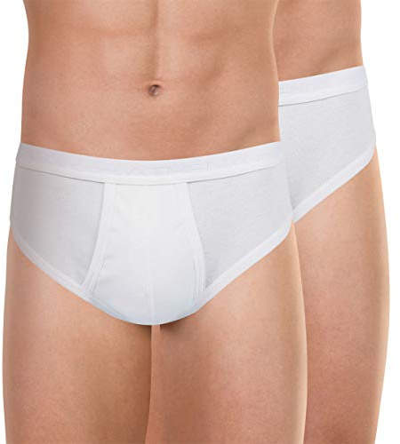 Athena Confezione da 2 Slip a Vita Alta Aperti in Cotone Biologico (Bianchi), Bianco (Blanc), XXL