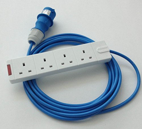 Ali's DIY 2.5 mm 230V Caravan Hookup Extension Lead for Motorhomes and Camping Sites - 4 Gang Trailing Socket - 25 Metre Length
