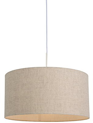 Qazqa Landhaus Pendelleuchte, Pendellampe - Combi - Grau, Rund, 50cm, Ideal als Flur, Küche lampe, Schlafzimmerlampe und Wohnzimmerlampe