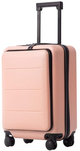 Coolife Luggage Suitcase Piece Carry On ABS+PC Spinner Trolley with pocket Compartmnet(Sakura pink, 20in(carry on))