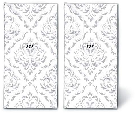 20 Taschentücher Hochzeit geprägt (2x10) Unique Moments für die Freudentränen fürbe: Weiß-Silber