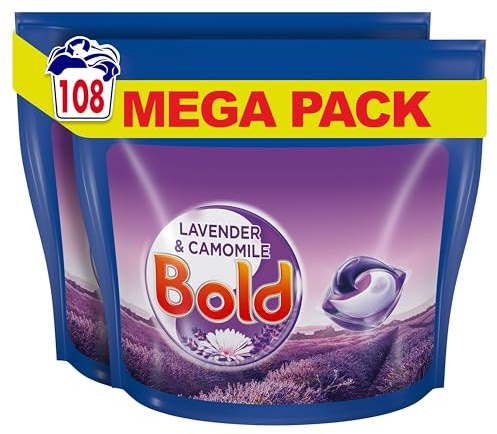 Bold All-in-1 PODS® Laundry Capsules, 108 Washes (54 x 2), Lavender & Camomile – Brilliant Cleaning with Built-in Fabric Softener