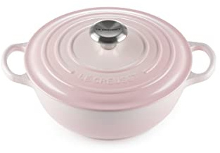 Le Creuset Signature La Marmite aus Gusseisen mit Deckel, Ø 24 cm, Shell Pink, 21114247770430