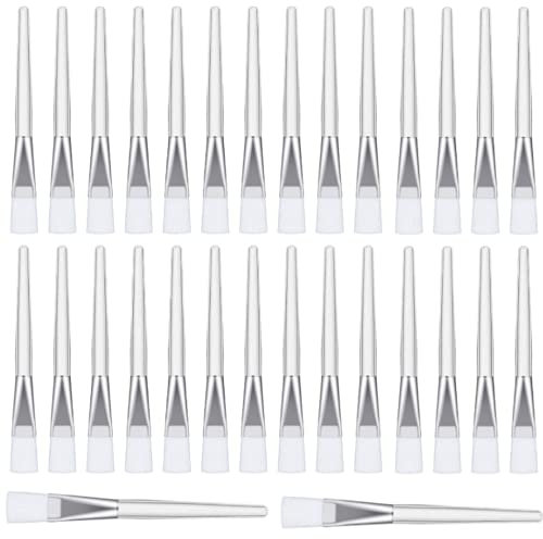 Juliyeh 30 Pcs Facial Mask Brush, Soft Hair Facial Mud Mask Applicator, White Multipurpose Face Mask Brush for Applying Facial Mud Mask, Body Lotion Or Mixed Mask