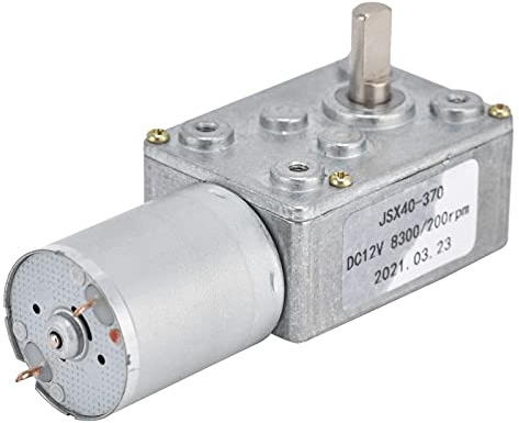 Moteur à Engrenage à Vis sans Fin JSX40-370 DC12V 200 Tr/min, Moteur à Engrenage à Vis sans Fin à Turbine à Couple élevé Autobloquant, Motoréducteur à Courant Continu