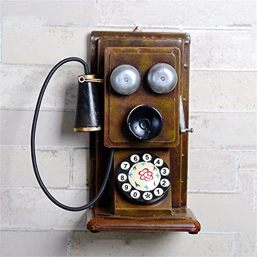 Telefoni Analogici da Parete con Quadrante Rotante Vintage, Antico Ornamento Decorativo da Tavolo per Ufficio e Casa - Regalo di Natale