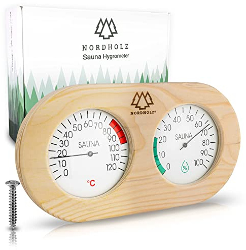NORDHOLZ® Thermomètre et hygromètre 2 en 1 - Fiable et précis pour une température et une humidité de l'air correctes - pour une atmosphère apaisante