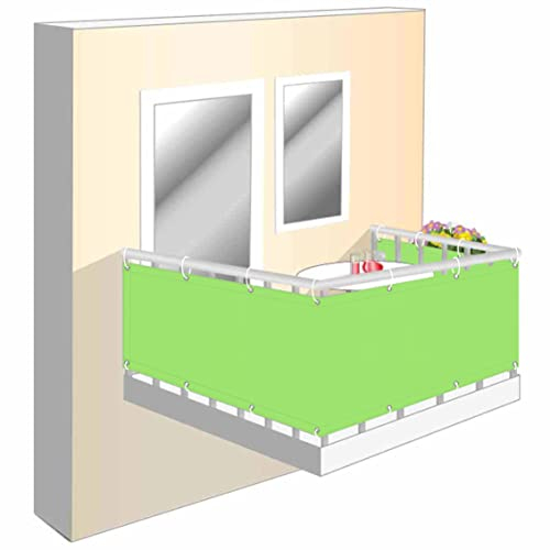 Wind und Sichtschutz Stoff für Balkon 105x950cm, Balkonumrandung Sichtschutz ohne Bohren Balkon GeläNder Sichtschutz für Balkongeländer, Terrasse & Garten grün