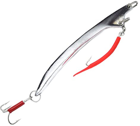Team Deep Sea Norway Bomb Special Pilker, 60g-600g | Bleifrei, Bergmann-Form, Verchromt, Mit Beifänger-Einzelhaken & Drilling, Für Norwegen & Island