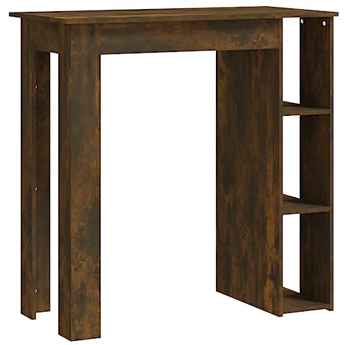 vidaXL Tavolino da Bar con Ripiani Rovere Fumo 102x50x103,5 cm