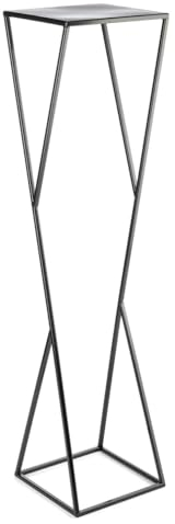 HowHomely Moderna columna de flores estilo loft, color negro, 100 cm, forma de X