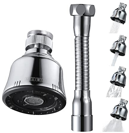 Sink Faucet Sprayer Attachment, Upgrade 4 Mode Adjustable Kitchen Faucet Head, Movable Kitchen Tap Head 360° Rotatable with Extension Hose , Anti-Splash Sink Sprayer Facuet Nozzle Head Water Saving
