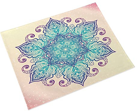 Manteles Individuales Azul Rosa Púrpura Salvamanteles Individuales Algodón Lino Lavable Individuales Mesa Resistente al Calor Bajoplatos Tapetes para Mesa Bajoplatos 30x45cm 8 Pcs