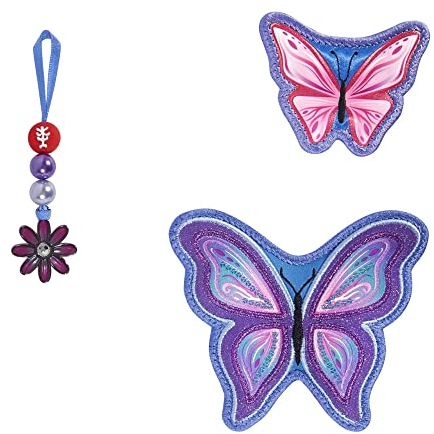 Step by Step Magic MAGS „Butterfly Maja“, 3-teilig, 2 Magnet-Applikationen und 1 Anhänger, Ergänzung für Schulranzen oder Vorschulrucksack, blau-lila-rosa