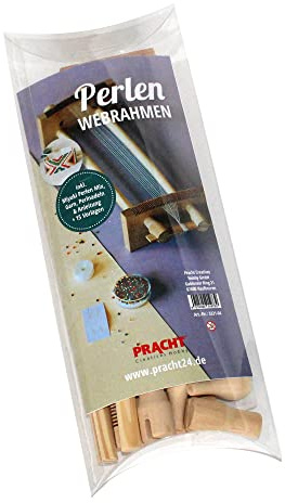 Pracht Creatives Hobby 3331-04 Webrahmen aus Holz, zum Perlenfädeln, zerlegt, mit Perlen (Miyukis), Nylonfaden, Nadel und Anleitung, zum Weben von Armbändern