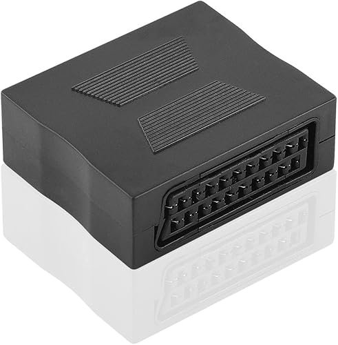 PADCR Adattatore SCART 5 cm, nero per TV, videoregistratore, lettore DVD e console di gioco