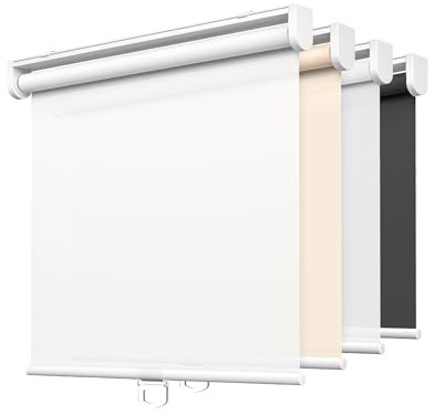 LazBlinds No Tools No Drill Cordless Roller Shades, Light Filtering Roller Blinds for Windows, Thermal Insulated UV Protection Roll Up Window Blinds and Shases, 42'' W x 72'' H, White
