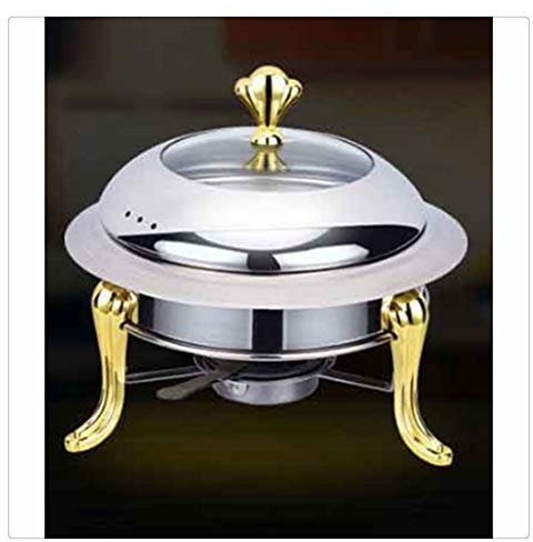 OQHAIR Estufa De Alcohol De Acero Inoxidable Dorado Hogar Comercial Extraíble Pequeño Plato De Frotamiento Caldera De Combustible Sólido Cocina Pequeña Cocina Caliente Nosotros (Color : G