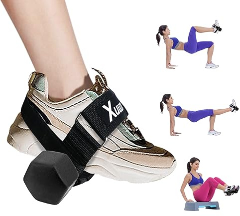Xuuza 2 Pack Weight Tibialis Trainer, Dumbbell Tib Bar Ankle Leg Extension Strap For Strengthening Hips, Legs, Knees And Calf, No Slipping, Adjustable, Strength Training For Women Men (Black)
