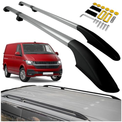 CHROMEMASTER | Compatible con VW T6.1 Transporter Short 2019-2023 | Barras Portaequipajes, Rieles de Techo; Se Utilizan para el Montaje de Portaequipajes de Techo, Cajas de Techo o Portabicicletas