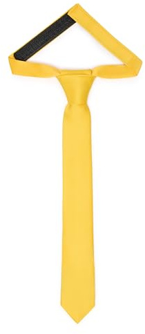 Ladeheid Cravatta per bambini per ragazzi - Look elegante opaco, Pre-legata con chiusura a strappo, Perfetta per occasioni speciali - Cravatta a clip stilosa TKM (31cm x 4cm, Miele)