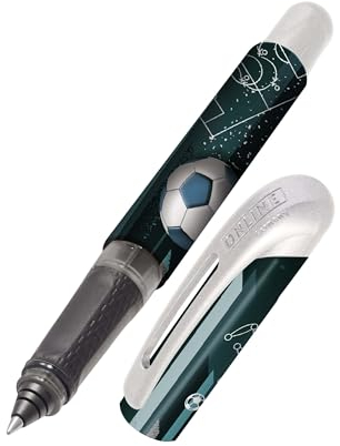 Online Tintenpatronen-Rollerball College Fußball, Stift für Rechtshänder und Linkshänder, ergonomisches Griffstück, hochwertiger Tintenroller, Standard-Tintenpatronen, inkl. Kombipatrone blau