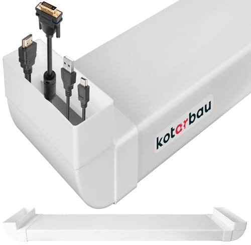 KOTARBAU® Kabelkanal Unterputz für TV - 204 x 60 mm - 113 cm lang - Kabelmanagement für Fernseher - Unsichtbare Kabeldurchführung für TV Kabel - PVC - Kabelkanal Weiß