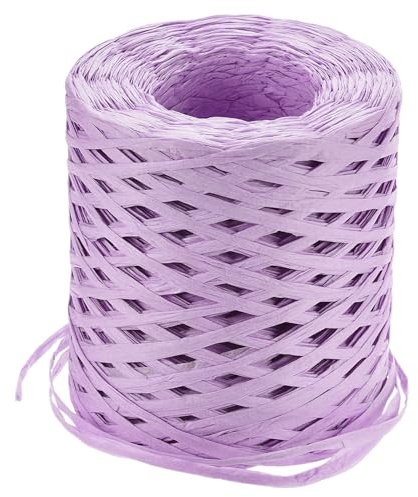 QUARKZMAN Cinta de Artesanía de Papel de Rafia 1/4 Pulgada 218 Yardas Cordel de Rafia para Envolver Navidad Regalos Manualidades DIY Morado