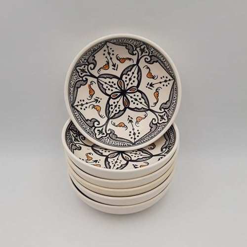 Lot de 6 assiettes creuses jatte Marocain noir - D 20 cm