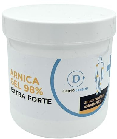 Gruppo Dabbene | Arnica Gel 98% Forte con Estratti Naturali - Ideale per Contusioni, Distorsioni, Strappi Muscolari e Dolori Reumatici - Formula Potenziata con Artiglio del Diavolo - Made in Italy