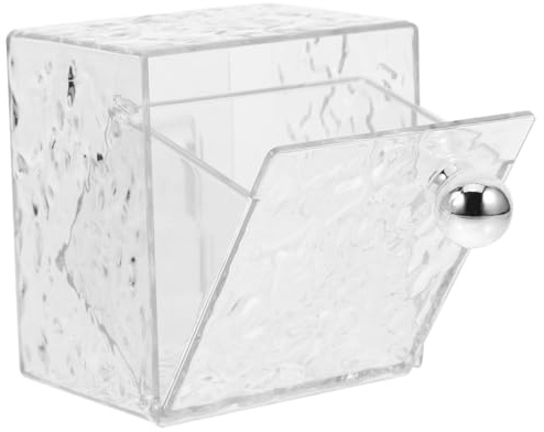 Ciieeo Organizador de Discos de Algodón Diseño Montado en Pared, Caja de Almacenamiento de Gran Capacidad para Baño, Material Pet y Abs, Fácil de Limpiar