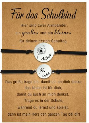 lorajewel Mutter Tochter Armband Set Schulkind Armband Mädchen Geschenke für Tochter Sohn Kinder Mama Mädchen