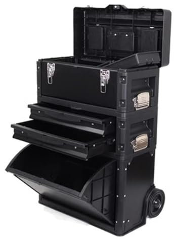CASEGO Armoire à Outils roulante sur roulettes, Armoire de Rangement d'outils, Organisateur de boîte à Outils à tiroir, Atelier de Garage pour écrous, boulons (Black 52x32x72cm)