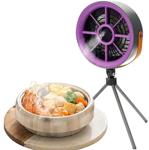 Cappa da tavolo portatile, cappa da cucina portatile, cappa da cucina con ventola di estrazione rimovibile da scrivania - Filtro 'aria USB a basso rumore con 3 velocità, forniture da cucina per