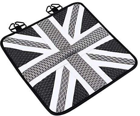 VINTORKY Atmungsaktives Universelle Passform mit Union Jack Muster und Autositzkissen aus Eisseide Komfortable Sitzauflage für Sommer und Jahreszeiten